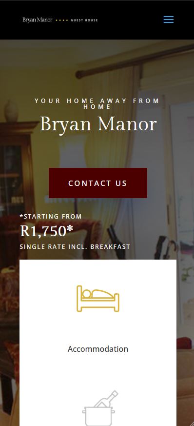 Bryan Manor mobile website screenshot